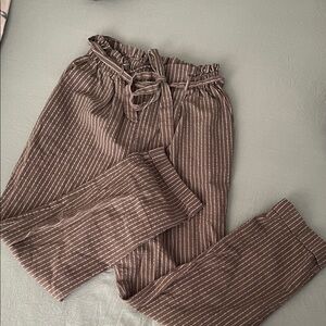 Olive/White Strip Pants